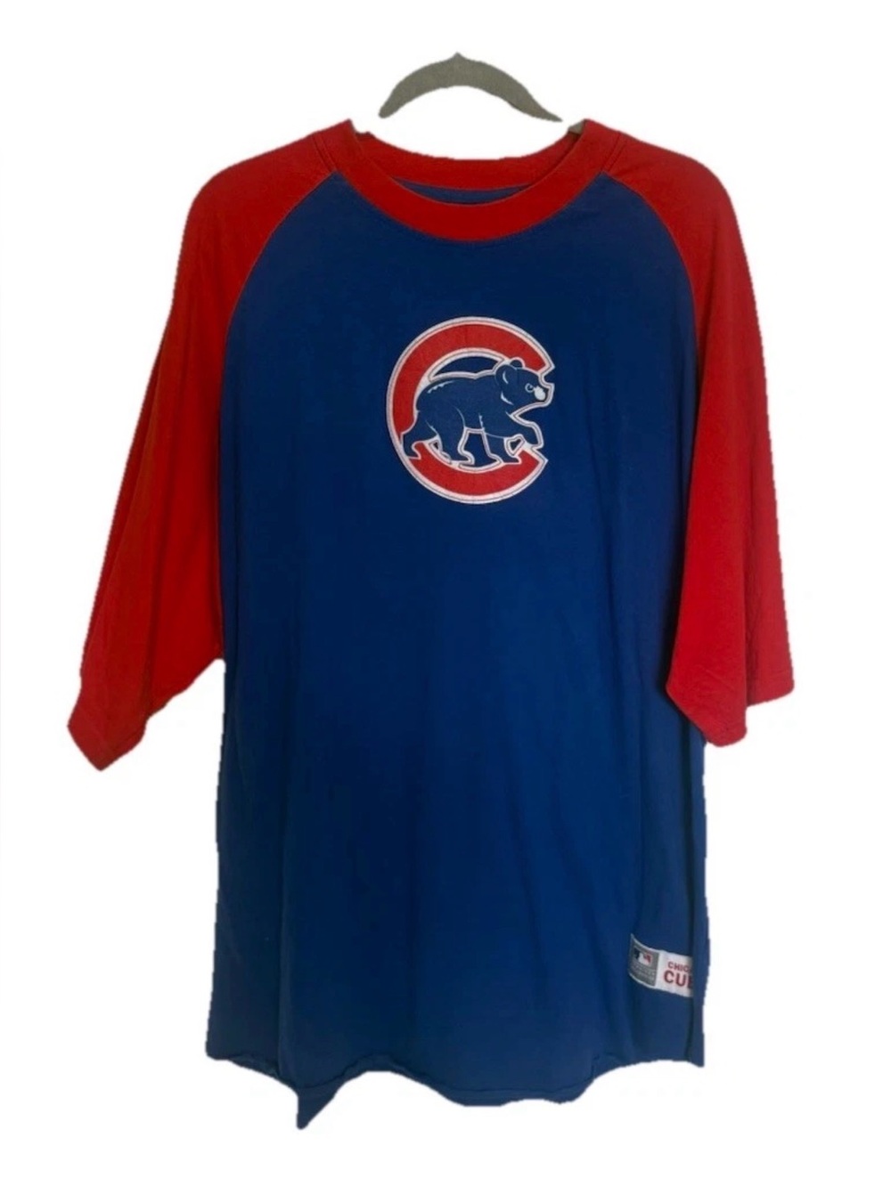 Chicago Cubs MLB Genuine Merchandise Raglan Tee XL Blue Red 3/4 Sleeve